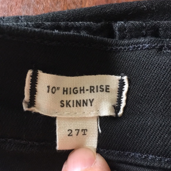Madewell Black 10” High Rise Skinny jeans Size 27T - Picture 3 of 7